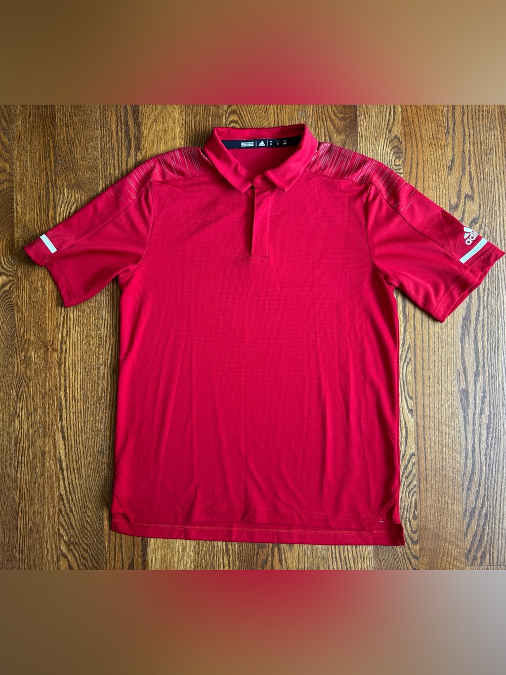 Adidas Climalite Mens Medium Red Golf Performance Polo Shirt